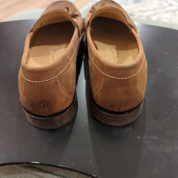 Brass Boot Sheepskin Men’s 9.5 Walking Shoe Tassled Brown Leather Loafer -lp main image 6